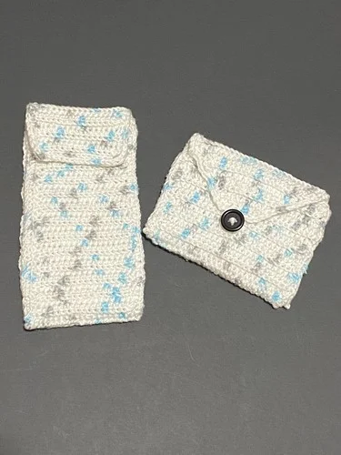 Handmade Crocheted Eye Glass Case Holder Pouch w/matching Coin Purse Pouch