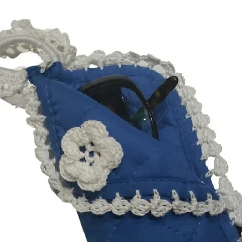 Handmade Crocheted Potholder Flower Eyeglass Case 3
