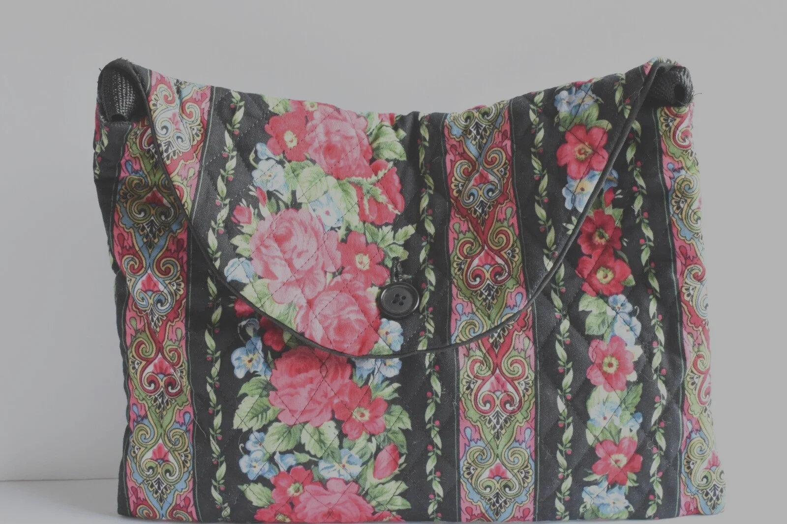 Handmade Floral Quilted Clutch / Shoulder Bag & Matching Eyeglass Case Set 3