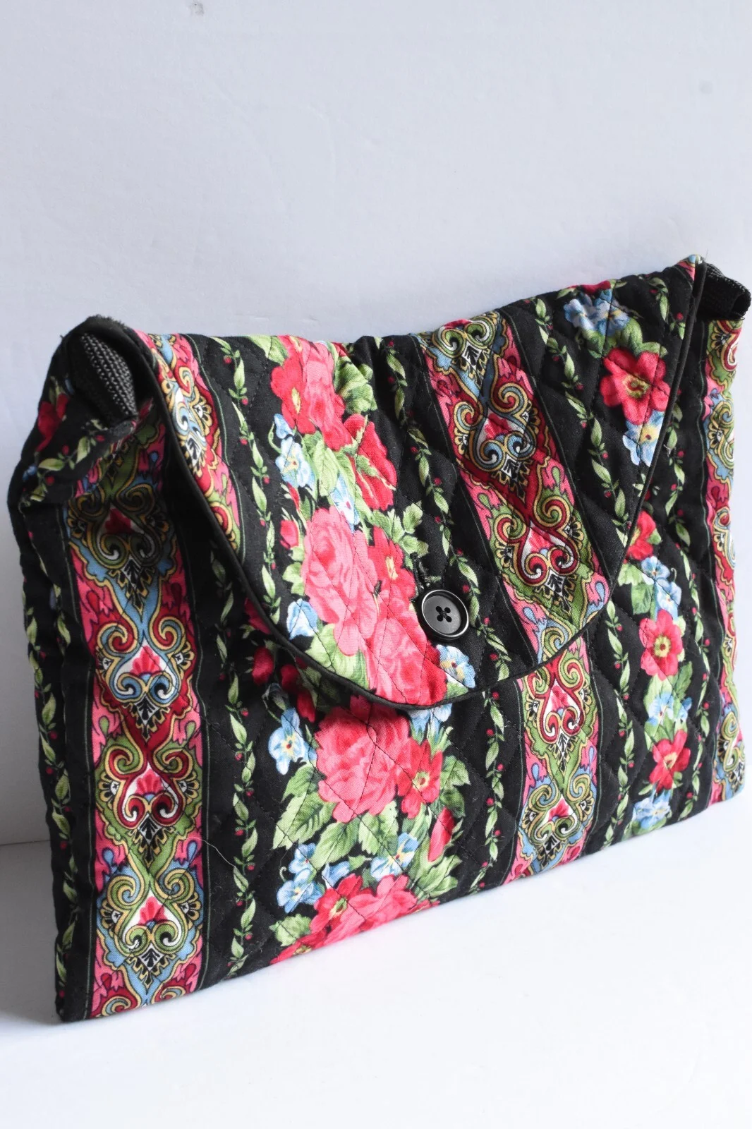 Handmade Floral Quilted Clutch / Shoulder Bag & Matching Eyeglass Case Set 4