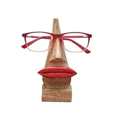 Handmade Nose Shaped Wooden Eyeglass Spectacle Display Stand Holder