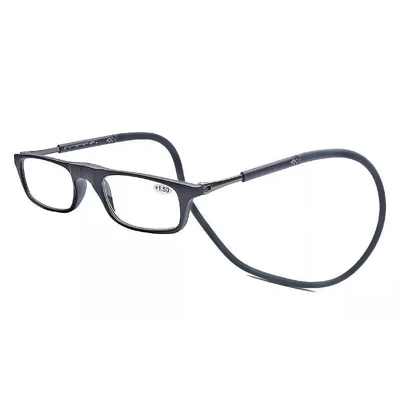 Hanging Folding Magnetic Reading Eyeglasses Glasses Front Click Connect Neck USA 2