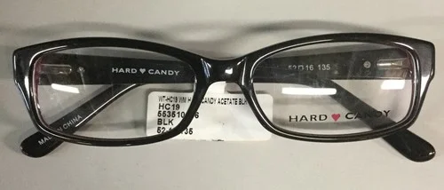 Hard Candy Eyeglass Frames Black Maroon HC19 553510296- 52-16-135- B4