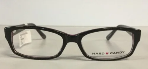 Hard Candy Eyeglass Frames Black Maroon HC19 553510296- 52-16-135- B4 2