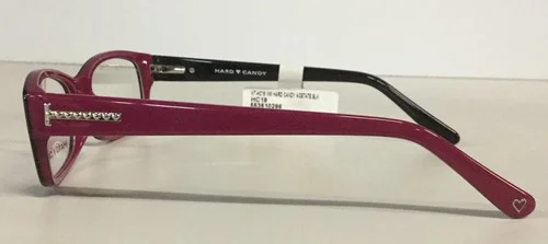 Hard Candy Eyeglass Frames Black Maroon HC19 553510296- 52-16-135- B4 3