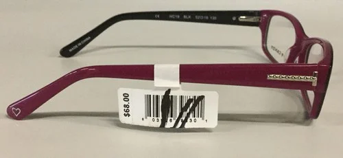 Hard Candy Eyeglass Frames Black Maroon HC19 553510296- 52-16-135- B4 4