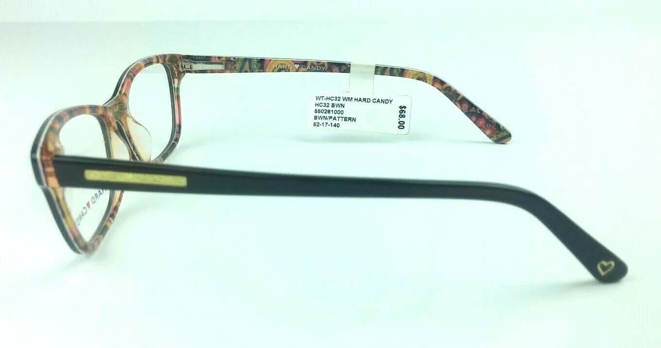 Hard Candy Eyeglass Frames Brown Pattern HC32 550261000 3