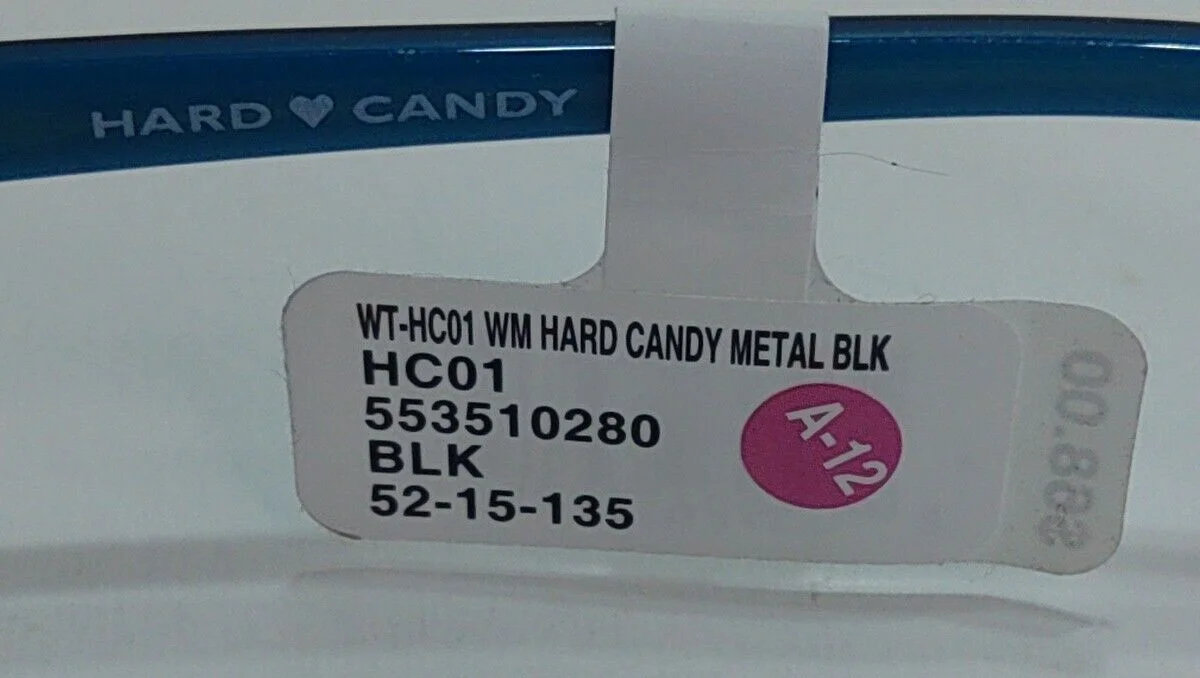 Hard Candy HC01 Black Eyeglasses Frames 52-15-135 A-12 2