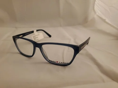 Hard Candy HC10 Rounded Square Full Rim Eyeglass Frames 53-14-135 BLUE