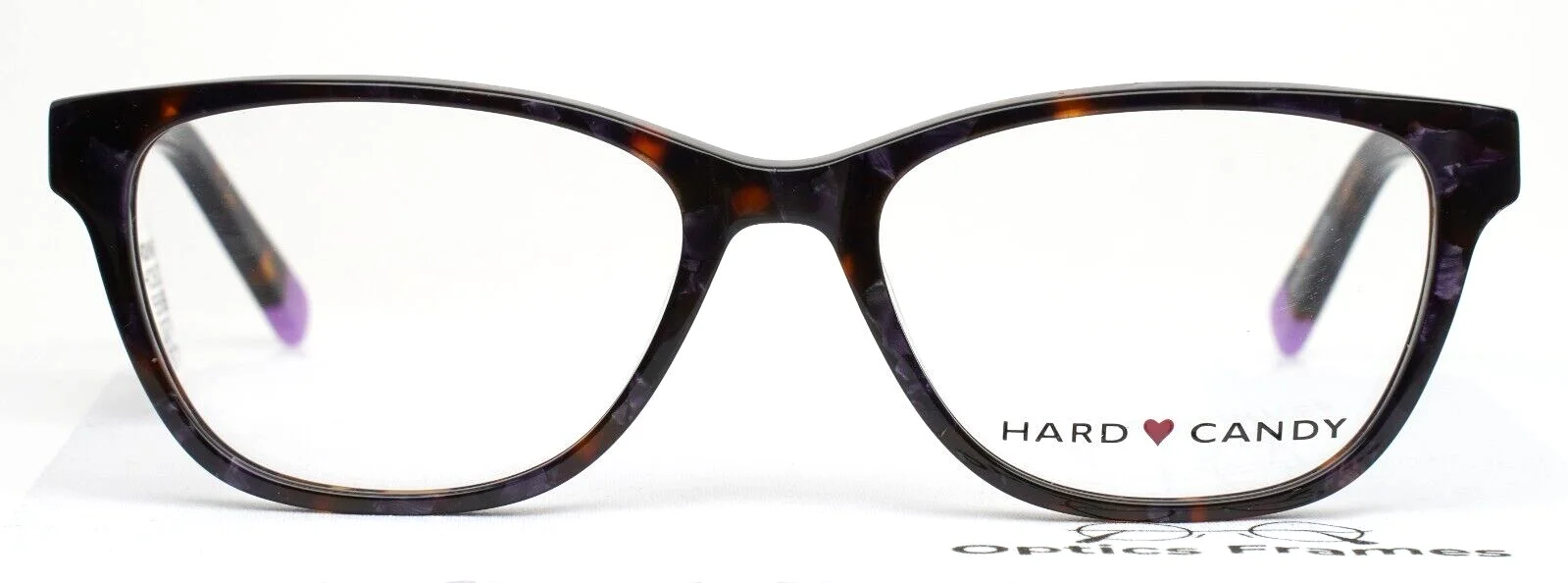 HARD CANDY HC36 DTRTP Dark Tortoise Purple Womens Cat Eye Eyeglasses 52-17-135 2
