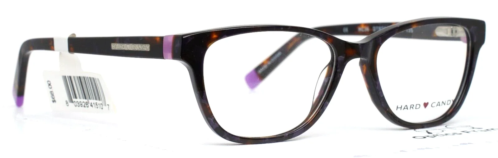HARD CANDY HC36 DTRTP Dark Tortoise Purple Womens Cat Eye Eyeglasses 52-17-135 3