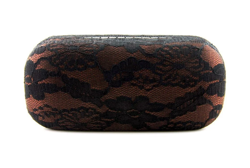 Hard Case Protective Cover Box Sunglasses Eyeglasses Floral Lace Covered Women.