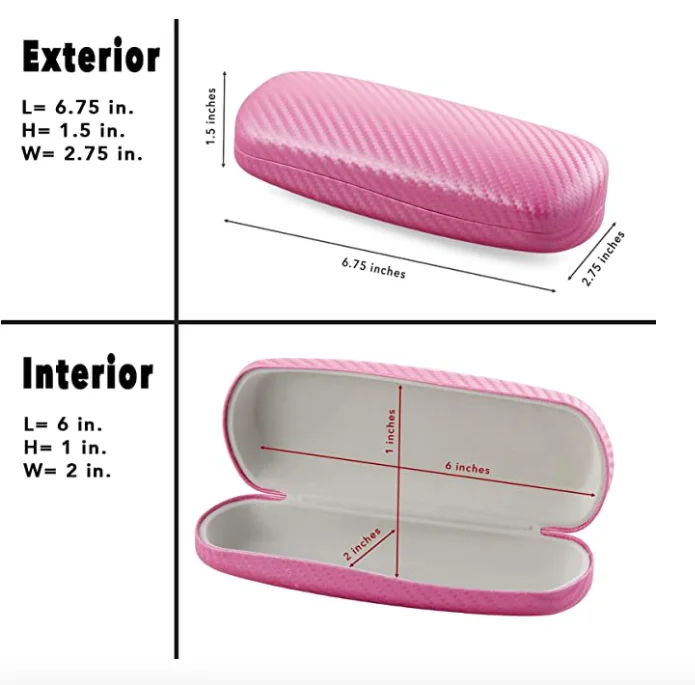 Hard Shell Eyeglass Case Clamshell Fits Large Frame Glasses Sunglasses for... 2