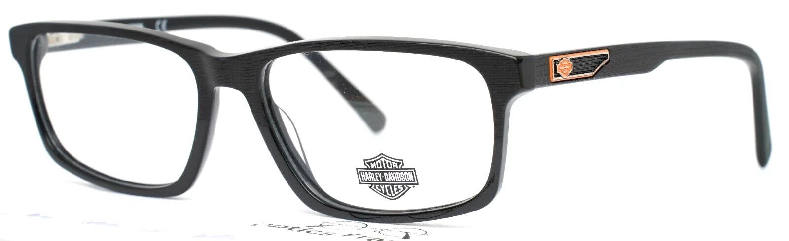 HARLEY DAVIDSON HD0858 001 Black Mens Rectangle Full Rim Eyeglasses 59-17-150