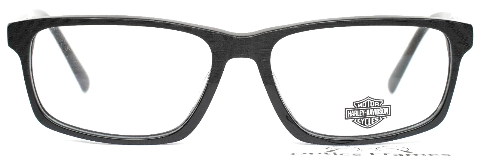 HARLEY DAVIDSON HD0858 001 Black Mens Rectangle Full Rim Eyeglasses 59-17-150 2