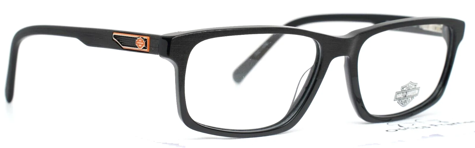 HARLEY DAVIDSON HD0858 001 Black Mens Rectangle Full Rim Eyeglasses 59-17-150 3