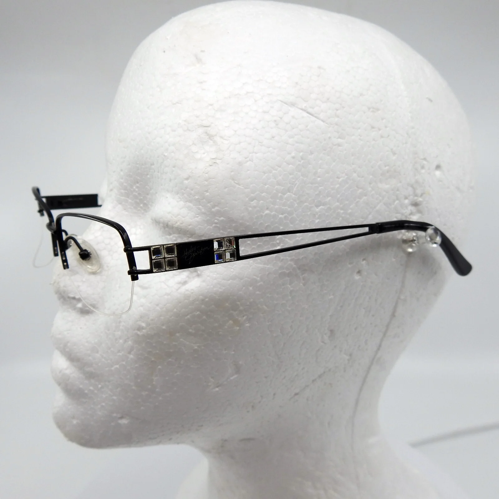 Harley Davidson HD519 Eyeglasses Frames 53/18/135 Semi Rimless Brown Rhinestones 2