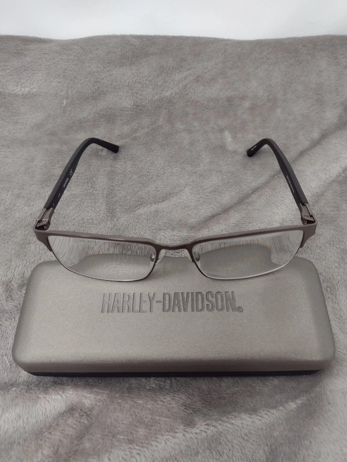 Harley Davidson HD716 Black Rectangle Men Full Rim 54 16-145 Eyeglasses Frames
