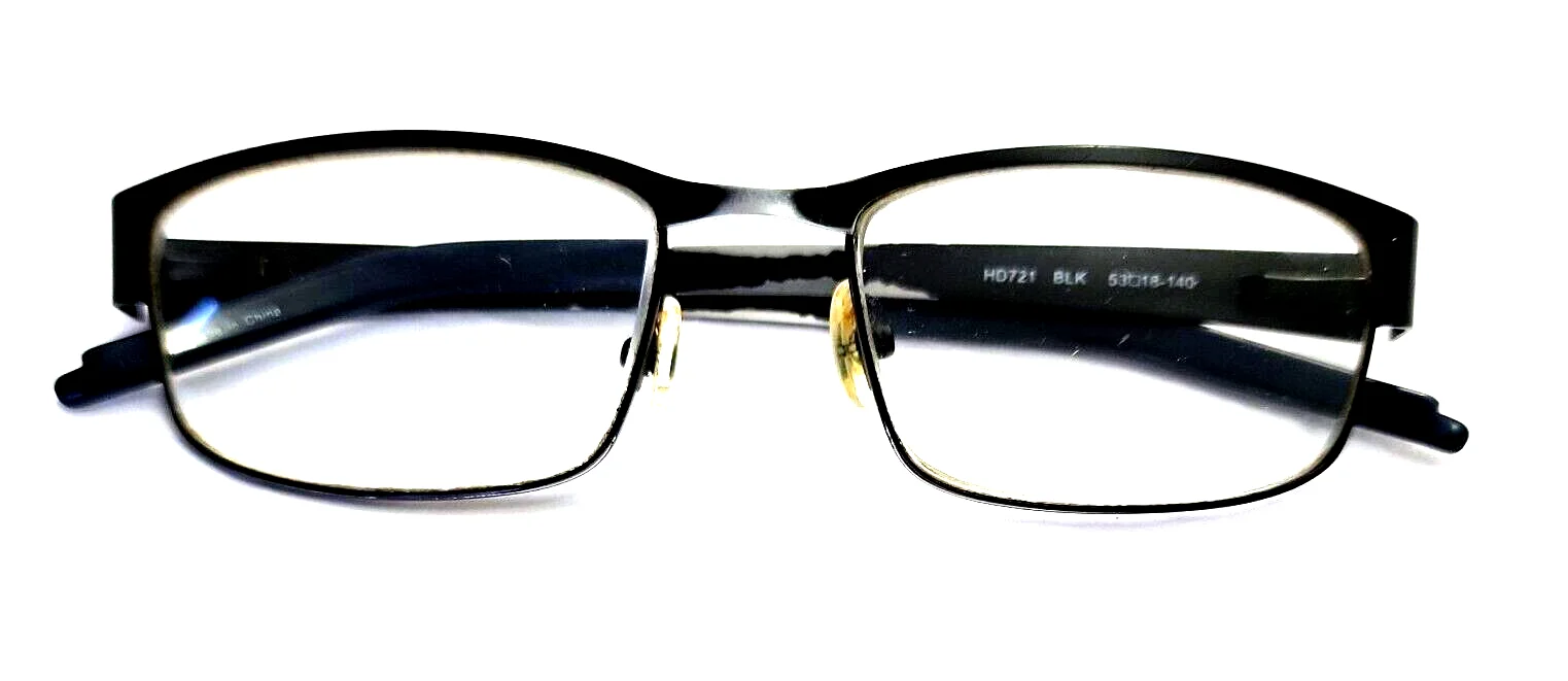 Harley Davidson HD721 Black Metal Rectangle Eyeglasses Frames 53-18 140