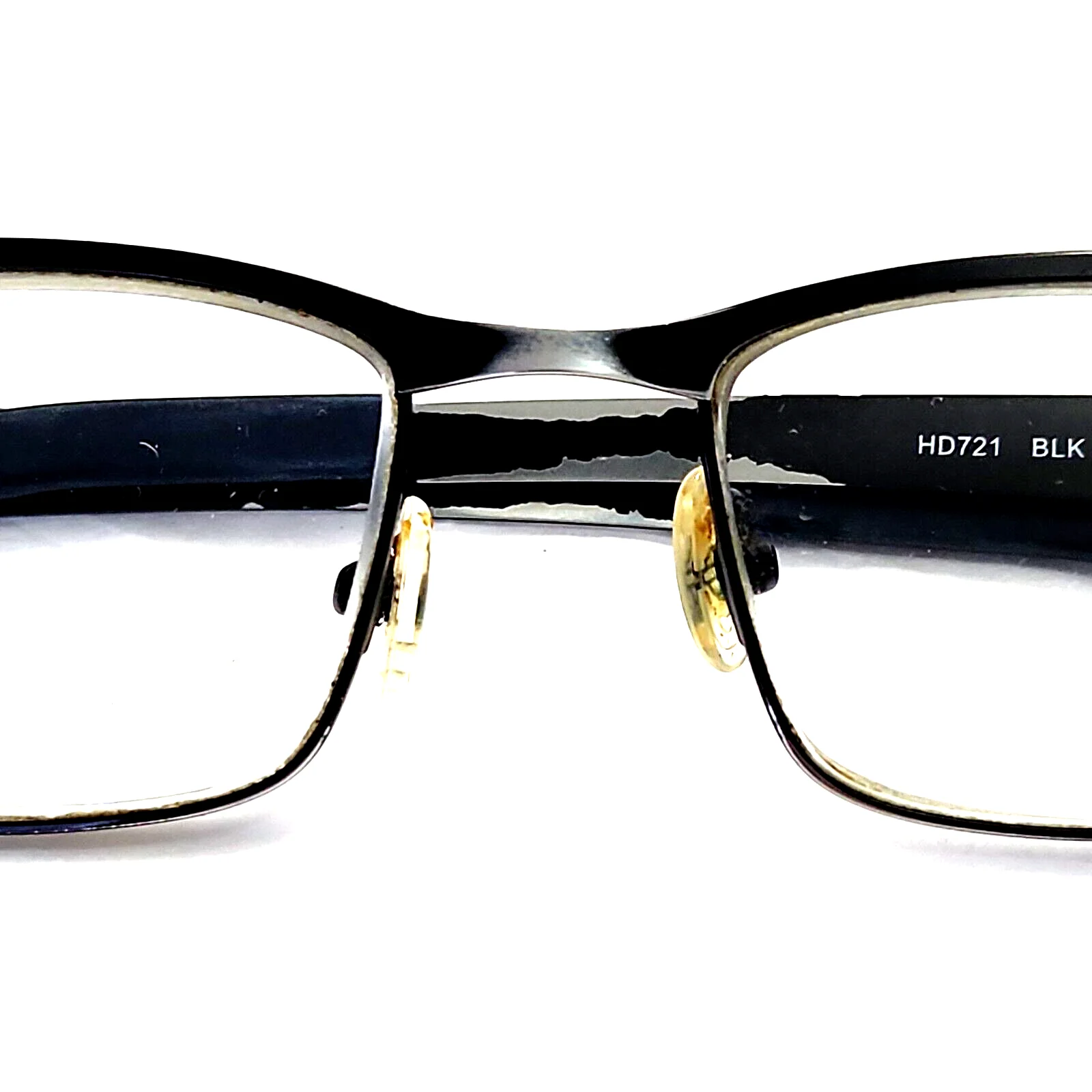 Harley Davidson HD721 Black Metal Rectangle Eyeglasses Frames 53-18 140 2