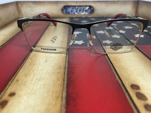 HARLEY DAVIDSON HD9009 005 Black Gold Eyeglasses 55mm Option to Add RX 2