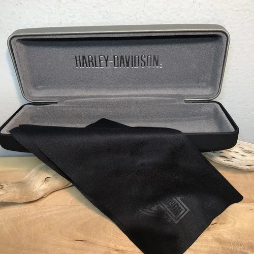 Harley Davidson Sunglass Case Gray Metallic eye glass Holder 6.25