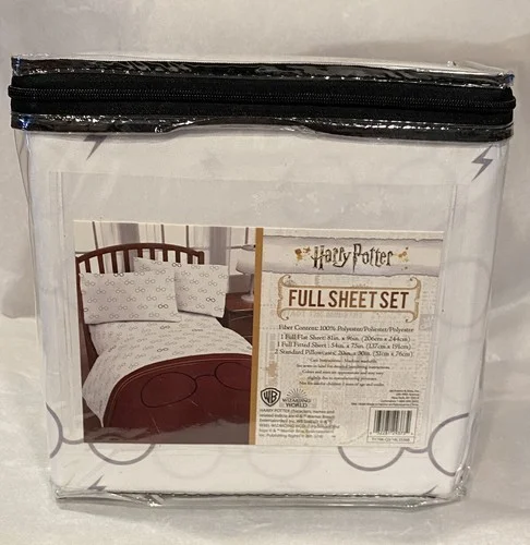 Harry Potter Full Sheet Set Eyeglasses Print 3 Pieces Flat, Fitted, Pillowcase 4