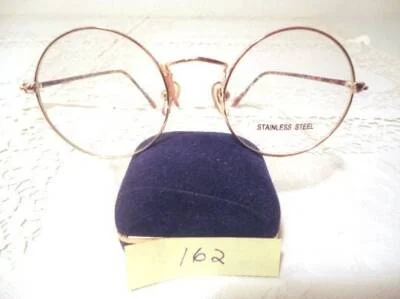 Harry Potter Type Eyeglass Frames Round Metal Gold Vintage 44/18 145 Lot 162 NOS
