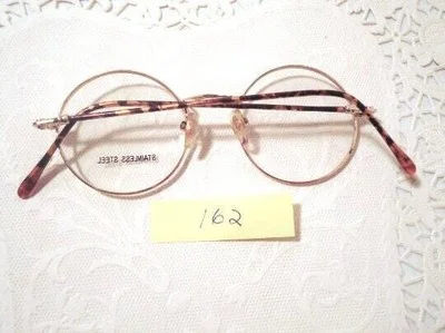 Harry Potter Type Eyeglass Frames Round Metal Gold Vintage 44/18 145 Lot 162 NOS 2