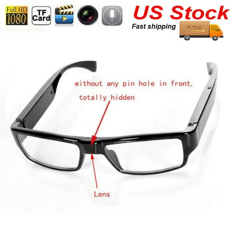 HD 1080P 30 fps Camera Glasses Hidden Eyeglass Cam Security Eyewear DVR Recorder