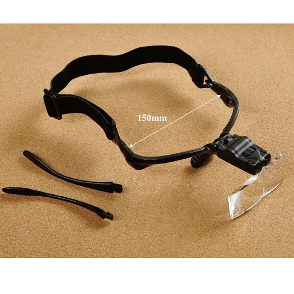 Head Magnifier LED Glasses Bright Light Loupe Hands free for Jeweler, Lab, Craft 3