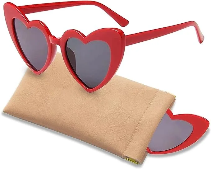 Heart Shaped Sunglasses for Women,Trendy Love Eyeglasses,Retro Sunglasses With P