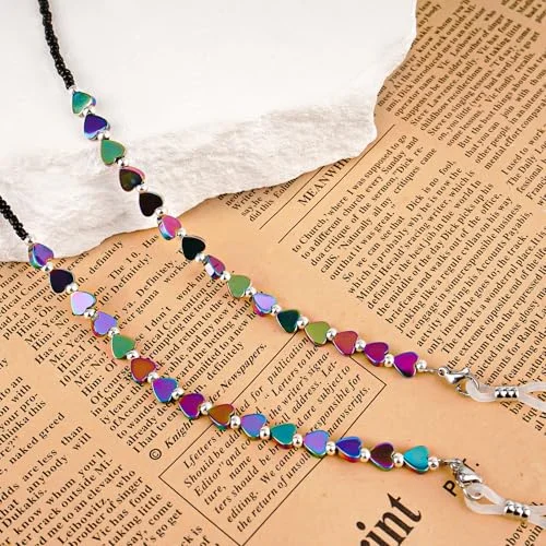Hearts & Kisses Chain Eyeglass Holder with Clips, Glasses Necklace Lanyard Gift 3