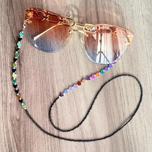 Hearts & Kisses Chain Eyeglass Holder with Clips, Glasses Necklace Lanyard Gift 4