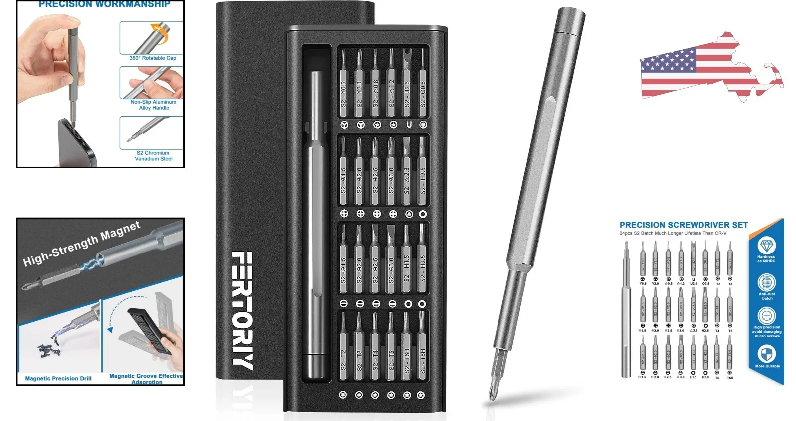 Heavy-Duty Durable Precision Screwdriver Set - Electronics & Eyeglass Repair 2