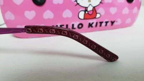 Hello Kitty Eyeglasses Frames Girls Pink Oval HK213-3 44/15/125 Sanrio and Case 2