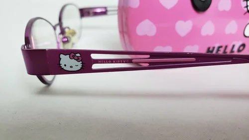 Hello Kitty Eyeglasses Frames Girls Pink Oval HK213-3 44/15/125 Sanrio and Case 4
