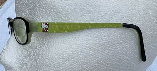 Hello Kitty Eyeglasses Frames Kids HK214-2 44-16-125 Girls Green Black SanRio 3