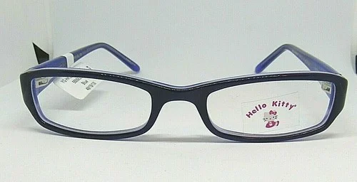 HELLO KITTY Genuine Sanrio Eyeglasses HK201-1 Purple Rectangular 48-18-130