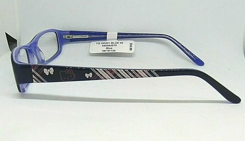 HELLO KITTY Genuine Sanrio Eyeglasses HK201-1 Purple Rectangular 48-18-130 2