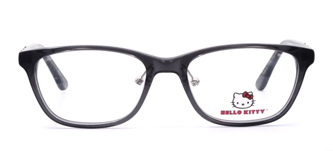 HELLO KITTY HK300-3 Gray Girls Kids Cat Eye Full Rim Eyeglasses 48-16-125 B:32 2