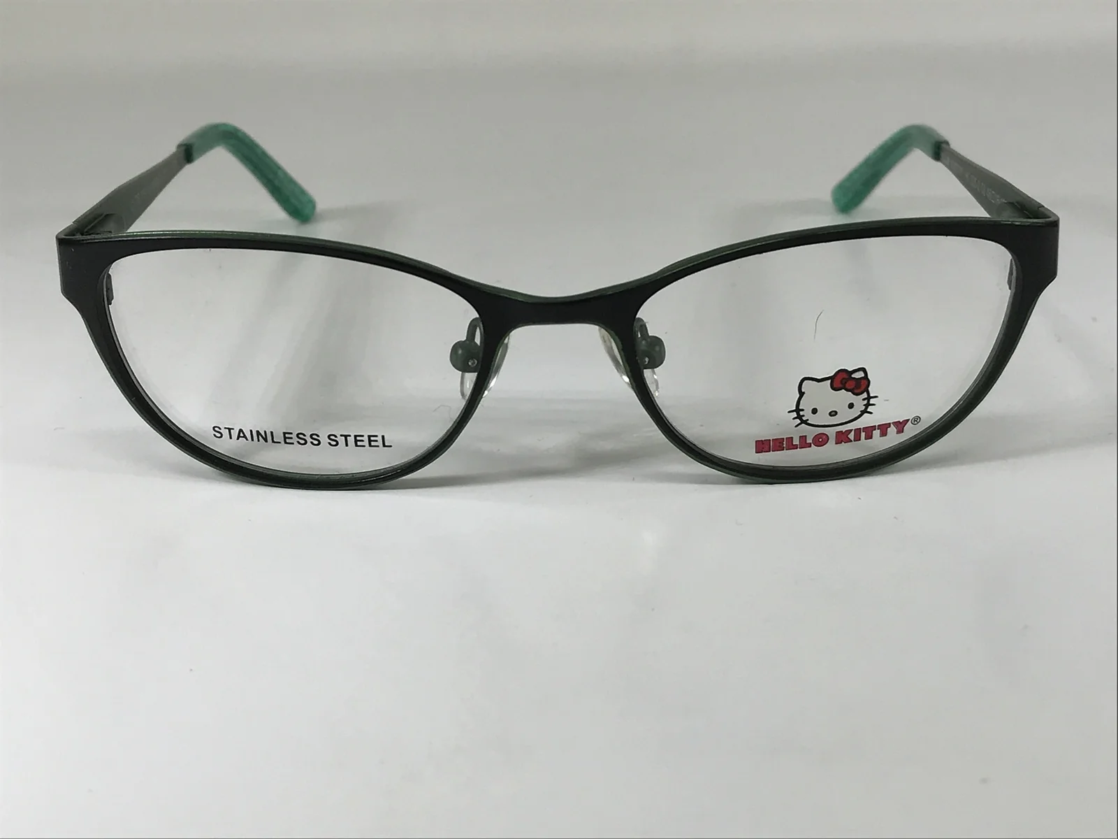 HELLO KITTY HK305-2 NOS Black/Dark Green Matte Girls Eyeglasses Frame 46-16-120 3