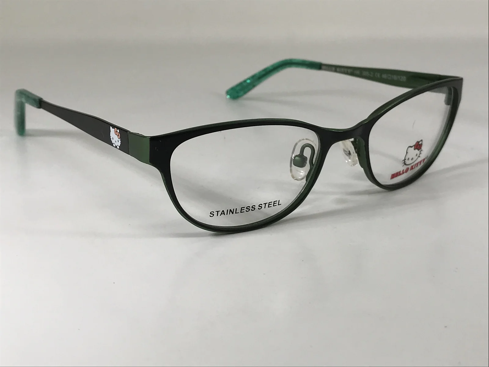 HELLO KITTY HK305-2 NOS Black/Dark Green Matte Girls Eyeglasses Frame 46-16-120 4