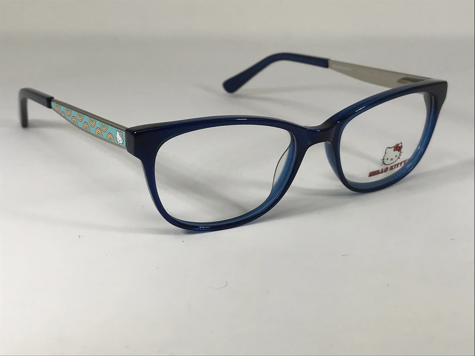 HELLO KITTY HK309-3 NOS Girls Youth Navy Blue Crystal Eyeglasses Frame 45-15-135 4