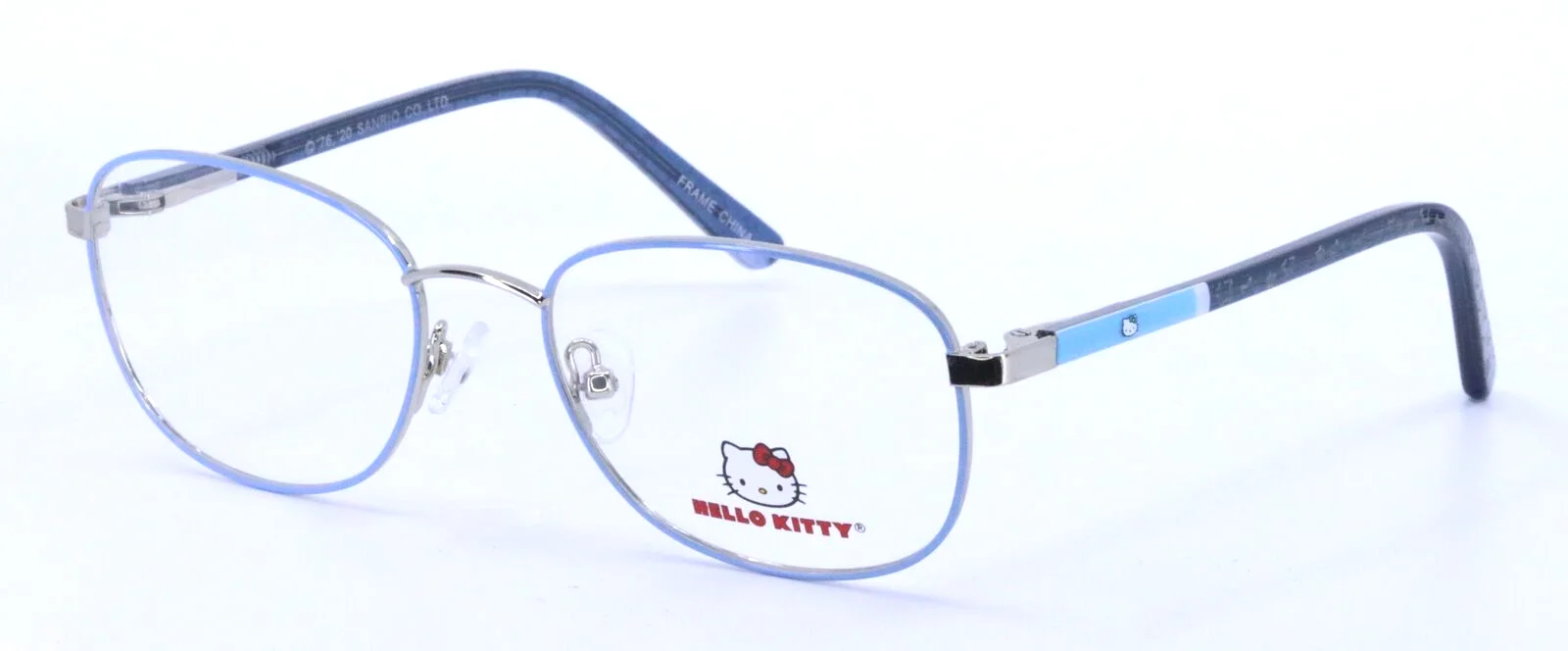 HELLO KITTY HK323-2 Blue Oval Kids Girls Full Rim Eyeglasses Frames 49-16-125
