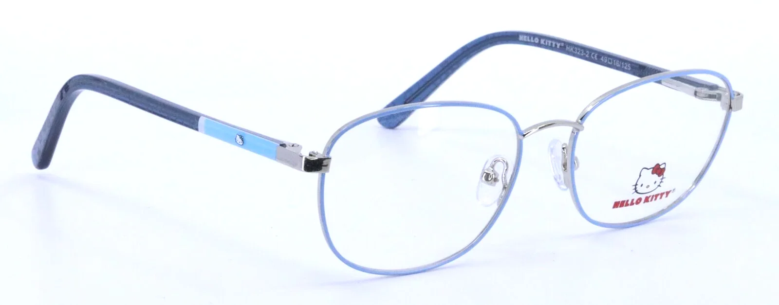 HELLO KITTY HK323-2 Blue Oval Kids Girls Full Rim Eyeglasses Frames 49-16-125 3