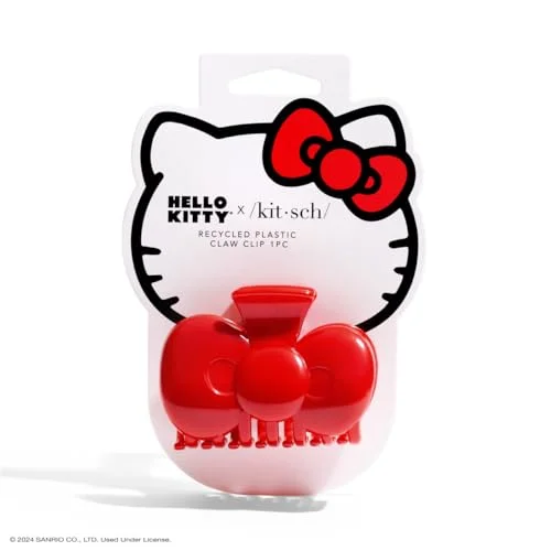 Hello Kitty x Kitsch Hair Clips for Women - Durable, Strong Hold All Day, Cute Claw Clips, Hello Kitty Stuff for Girls | Ideal Gifts for Women - Red Bow Shape, 1pc
