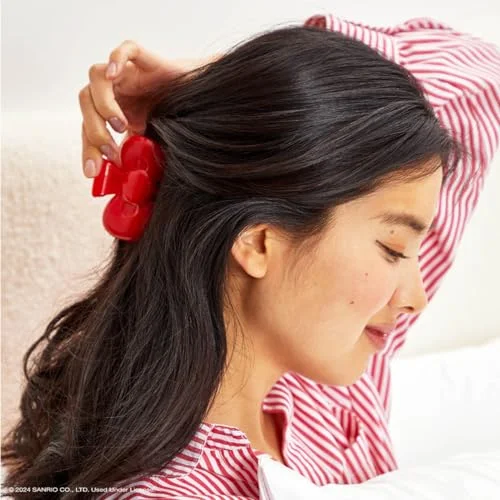 Hello Kitty x Kitsch Hair Clips for Women - Durable, Strong Hold All Day, Cute Claw Clips, Hello Kitty Stuff for Girls | Ideal Gifts for Women - Red Bow Shape, 1pc 3
