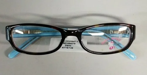 Hello Kitty Youth Eyeglass Frames HK22547-1 Blue Flower Demi