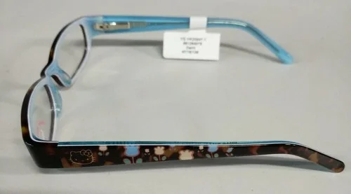 Hello Kitty Youth Eyeglass Frames HK22547-1 Blue Flower Demi 3